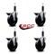 Service Caster 5'' Hard Rubber Swivel 1'' Expanding Stem Caster Set with Brake, 4PK SCC-EX20S514-HRS-PLB-1-4 - alternate 4